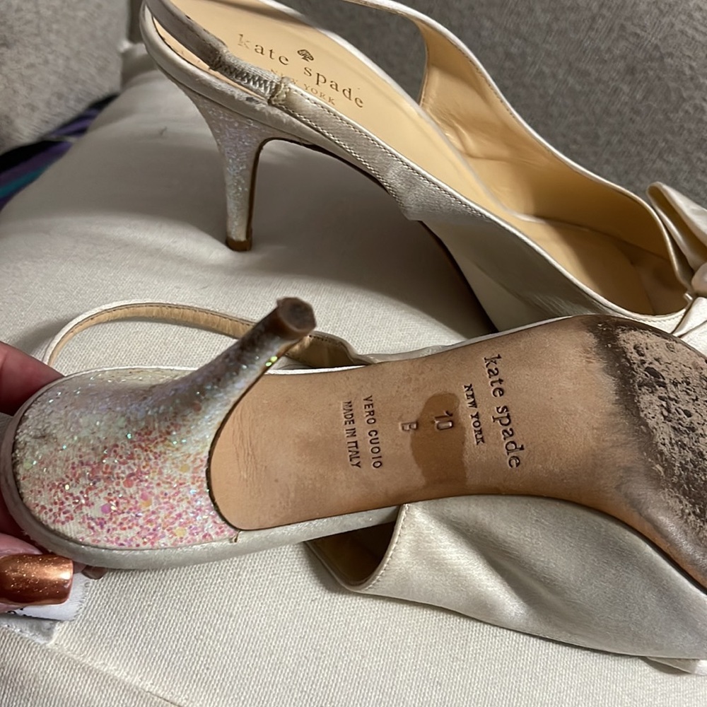 Kate Spade ♠️ Vero Cuoio Creme Heels - Picture 13 of 13